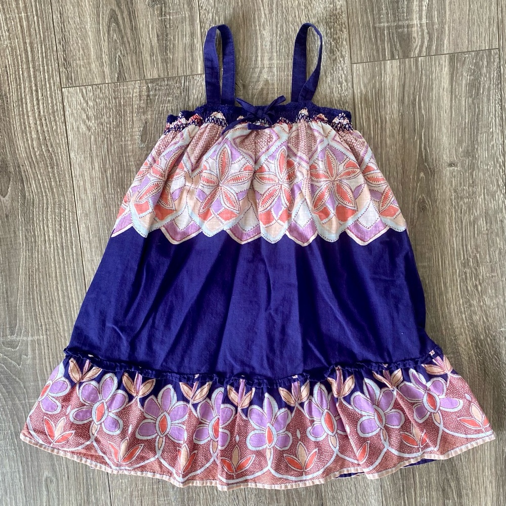 GapKids Blue and Floral Print Dress size XS(4-5)